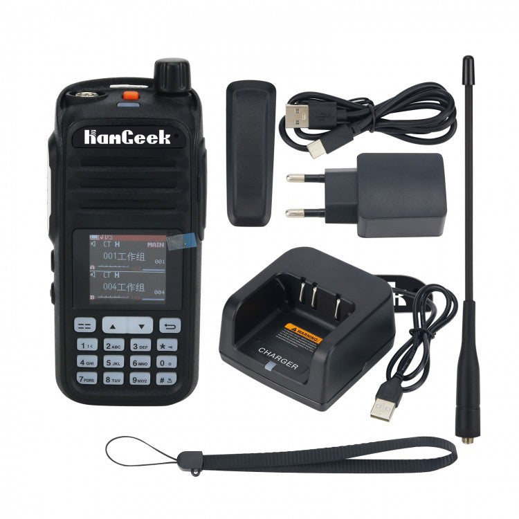 HamGeek HGA37 UHF VHF Walkie Talkie Handheld Transceiver AM FM Radio with Color LCD