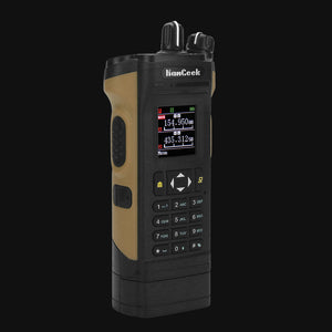 HAMGEEK APX-8000 Brown 12W 128CH Dual Band Radio VHF UHF Walkie Talkie Dual PTT & Duplex