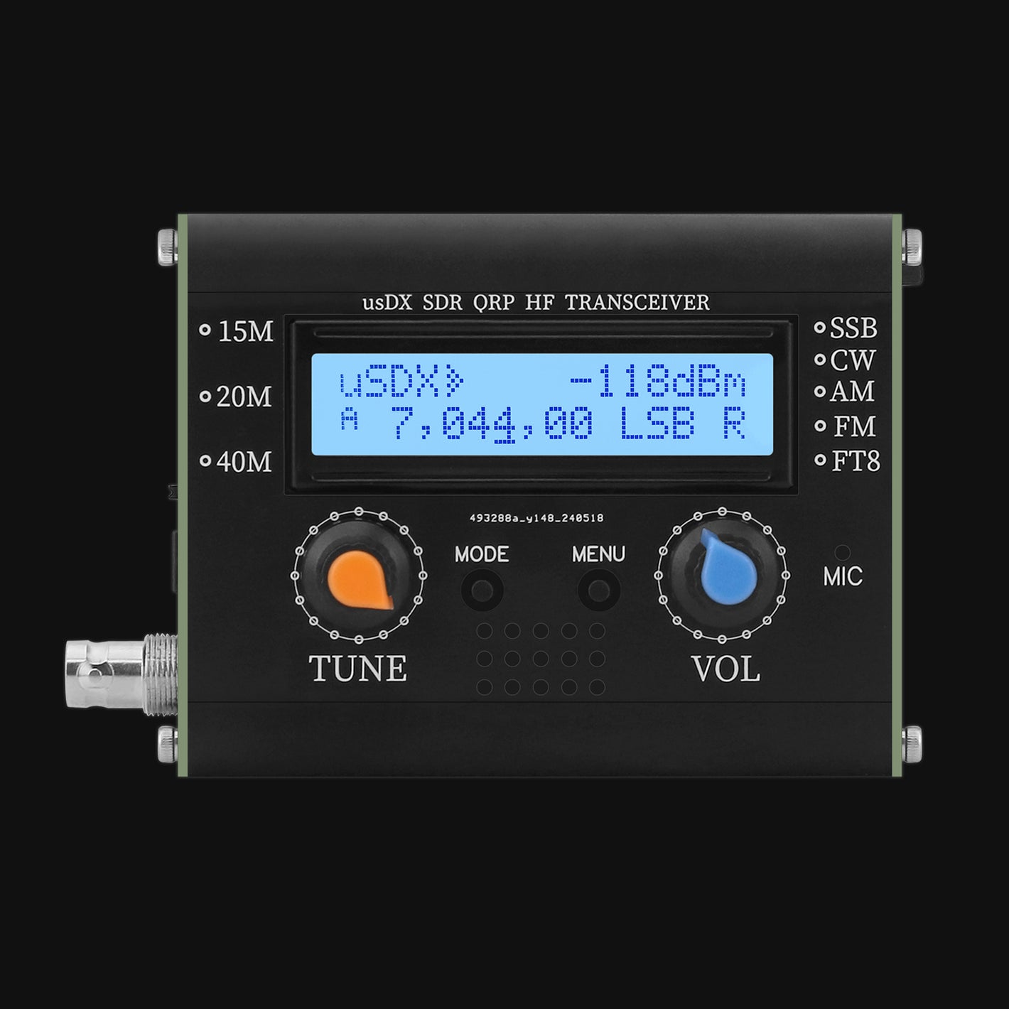 HamGeek 5W usDX SDR QRP Transceiver QCX-SSB to SSB 3-Band All Mode HF Transceiver with Handheld Microphone