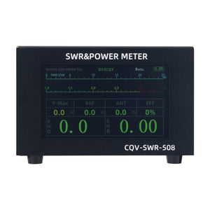 HamGeek CQV-SWR-508 200W 1.8-54MHz Digital SWR Power Meter 4.3-inch IPS Color Screen Standing Wave Meter for Ham Radio