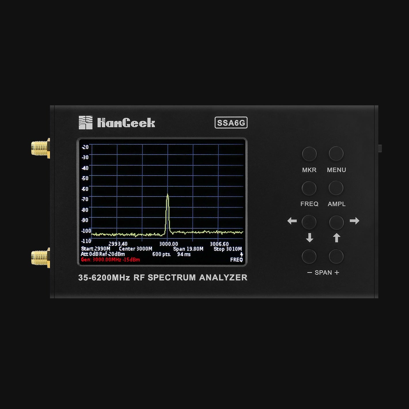 HAMGEEK SSA6G 35MHz-6200MHz RF Spectrum Analyzer RF Multimeter Spectrum Explorer with Touch Screen